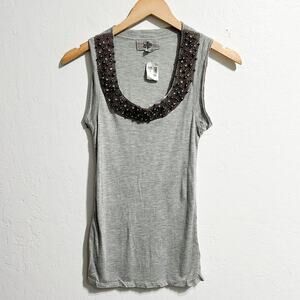 NWT YFB Young Fabulous Broke Small Gray Beaded Rhinestone Pearls Y2K